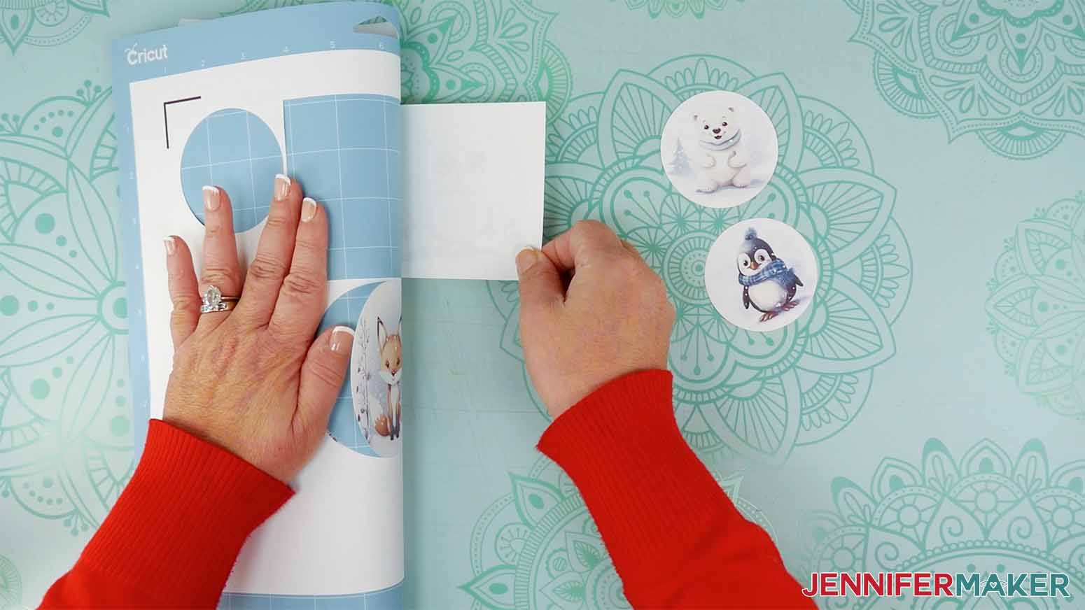 Flip the LightGrip mat over and peel it away from the sublimation paper.