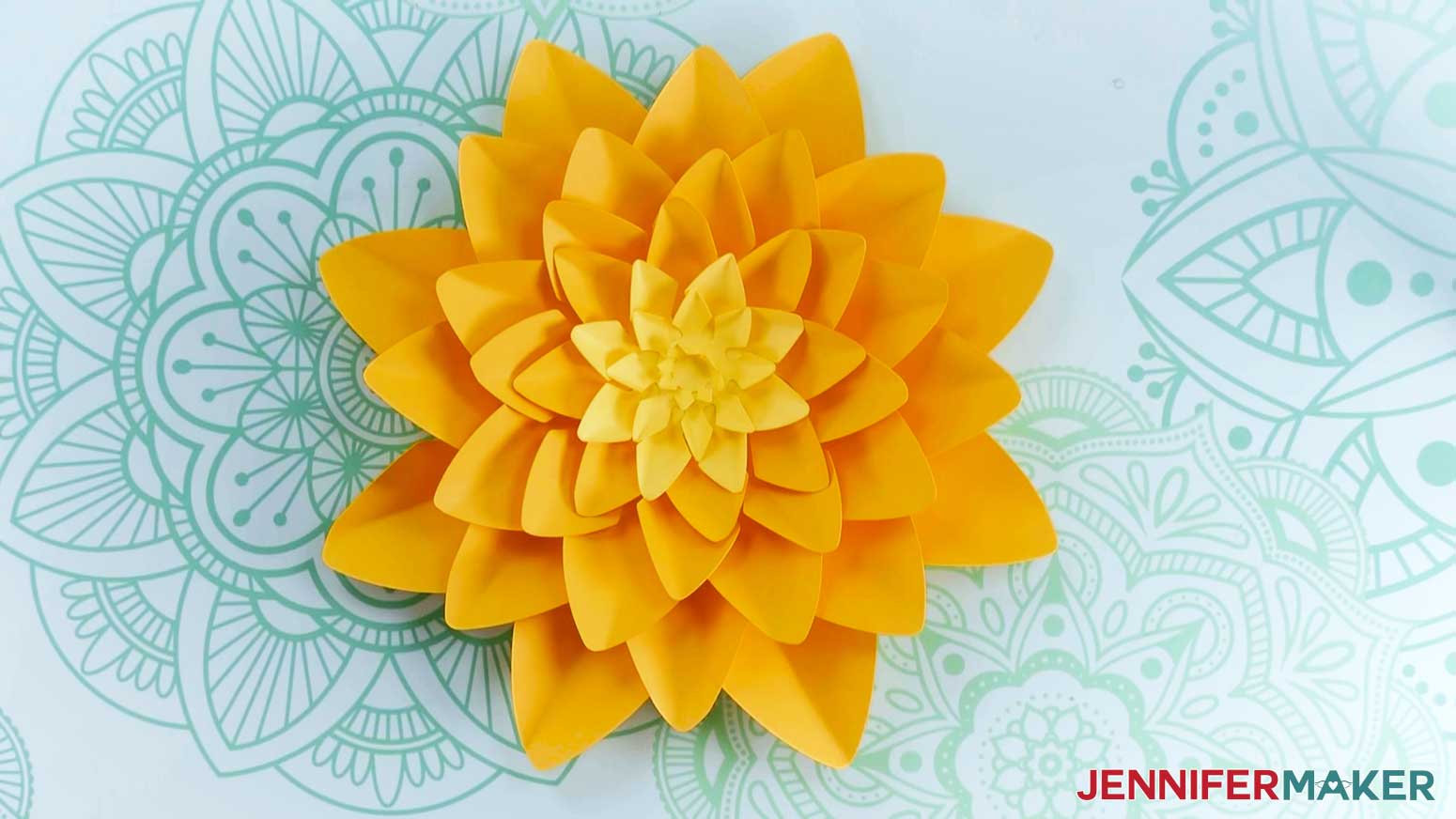 Image of assembled 8 inch broad petal Giant Paper Dahlia