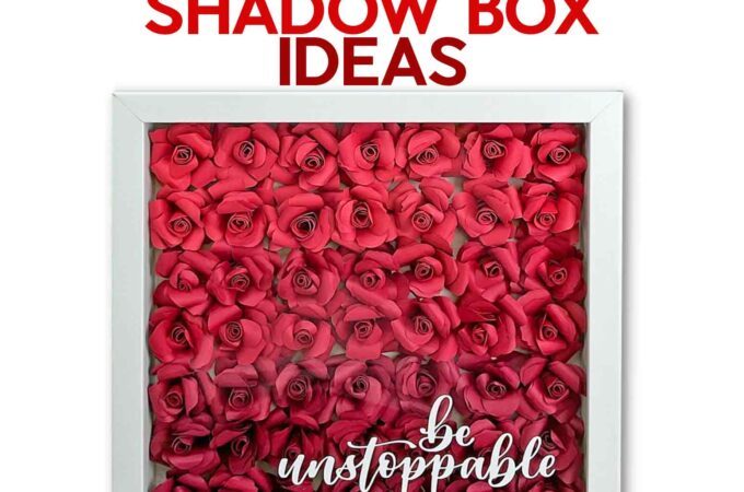 Paper Flower Shadow Box Ideas with free handlettered designs by. JenniferMaker