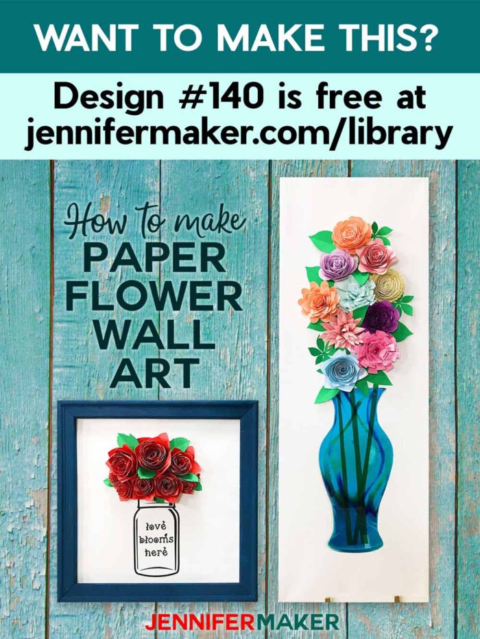 Get the free paper flower vase pattern and SVG in the free JenniferMaker Library