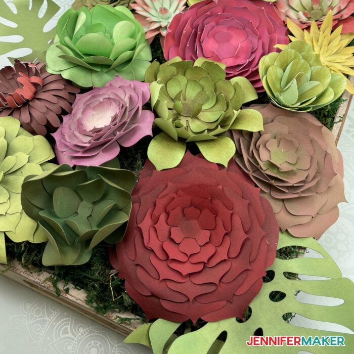 Paper Succulents made from cardstock with free templates