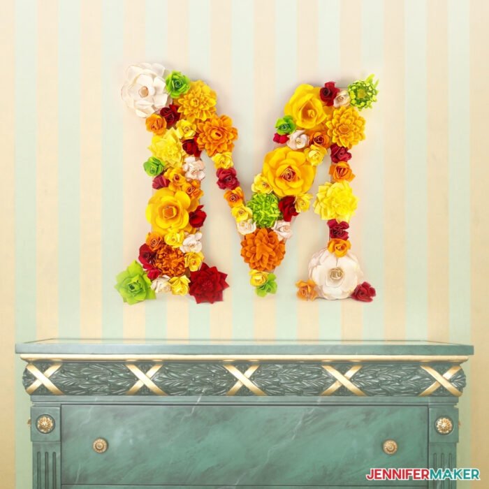 Beautiful DIY paper flower letter