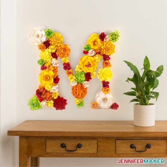 paper flower letter to hang on your wall