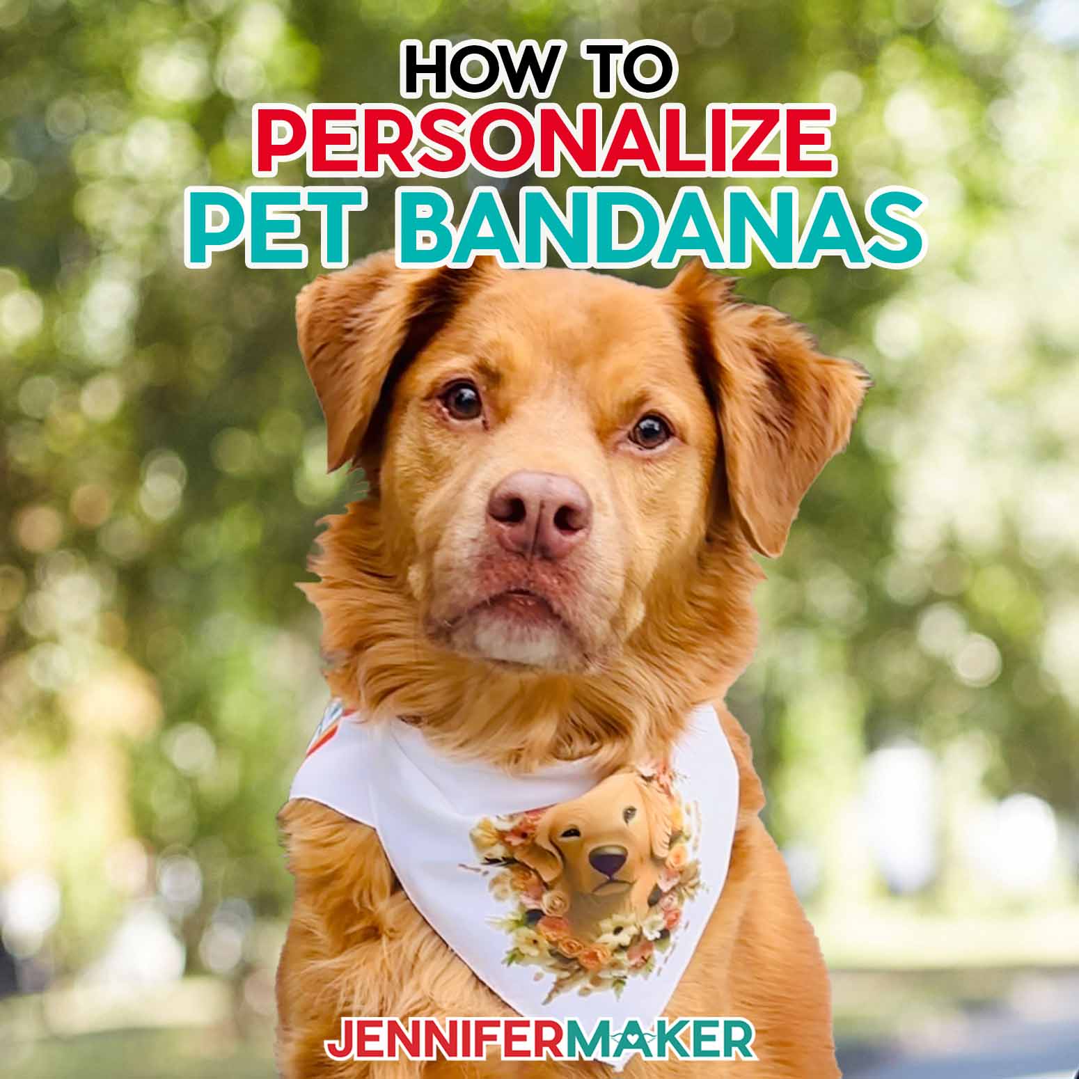 DIY Personalized Pet Bandanas - Jennifer Maker