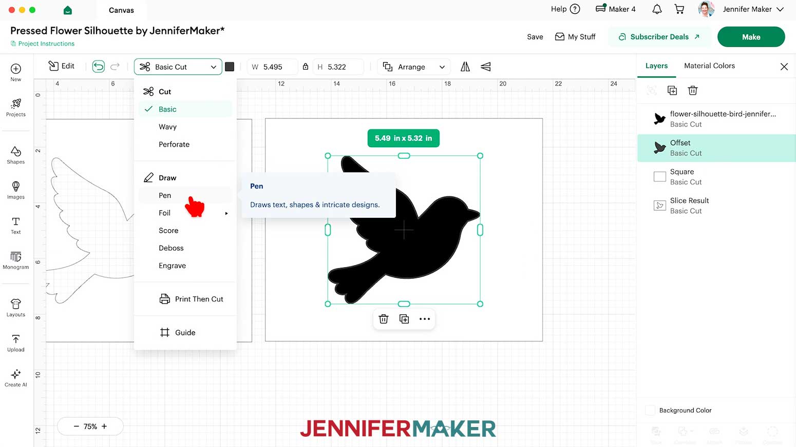 Select the offset layer and click on the Operation drop down to select Pen.