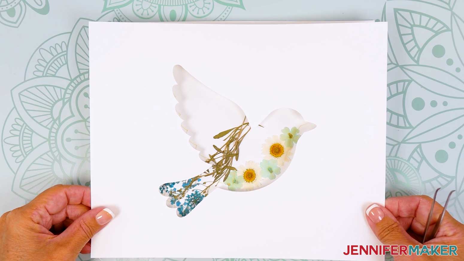Place the silhouette layer over the flowers to envision how the final product will look.