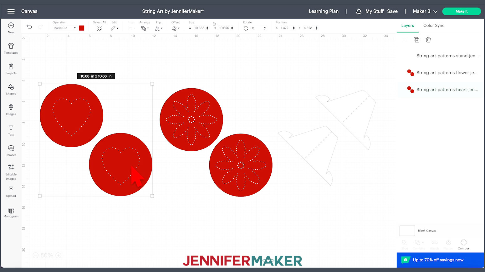 string art patterns in Cricut Design Space