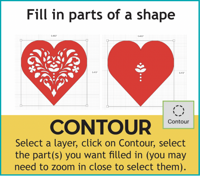 Use Contour to fill in parts of a shape in Cricut Design Space
