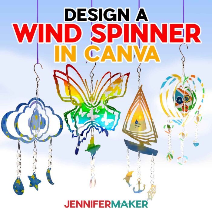 could, butterfly, heart, and boat shaped wind spinners