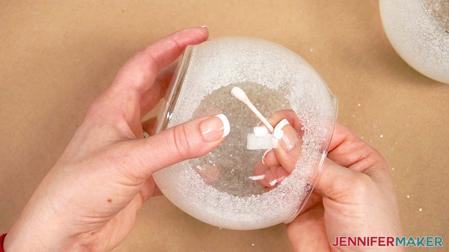 Use a cotton swap with isopropyl alcohol to clean any messy edges around the viewing circle.