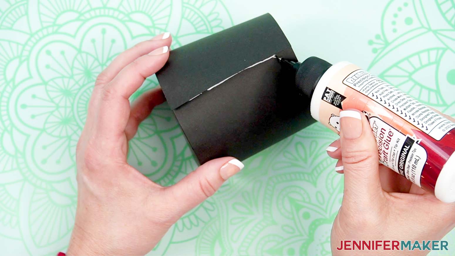 Add glue along the under edge of the side piece to seal the seam.
