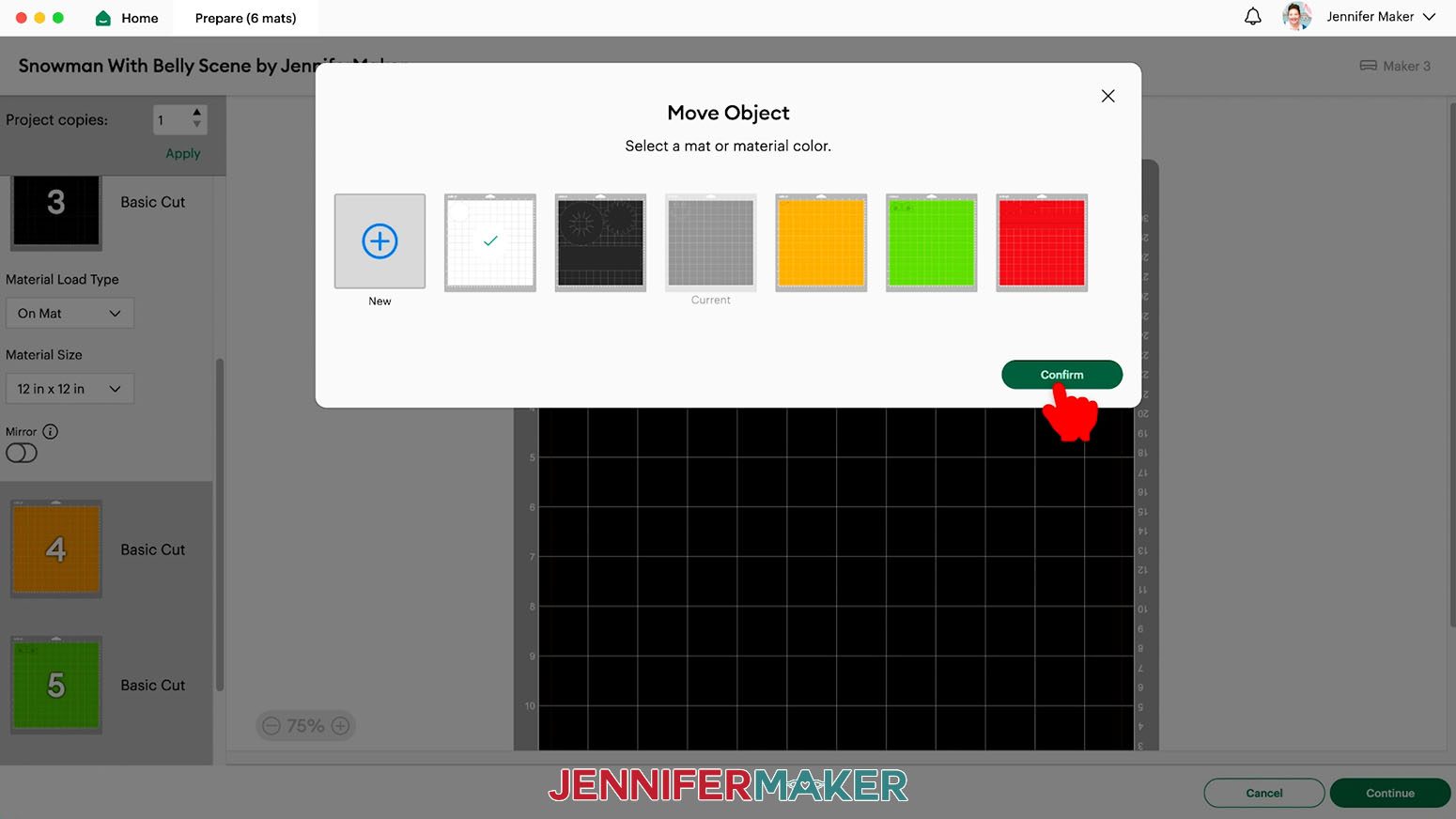 Click the green Confirm button in the lower right of the window.