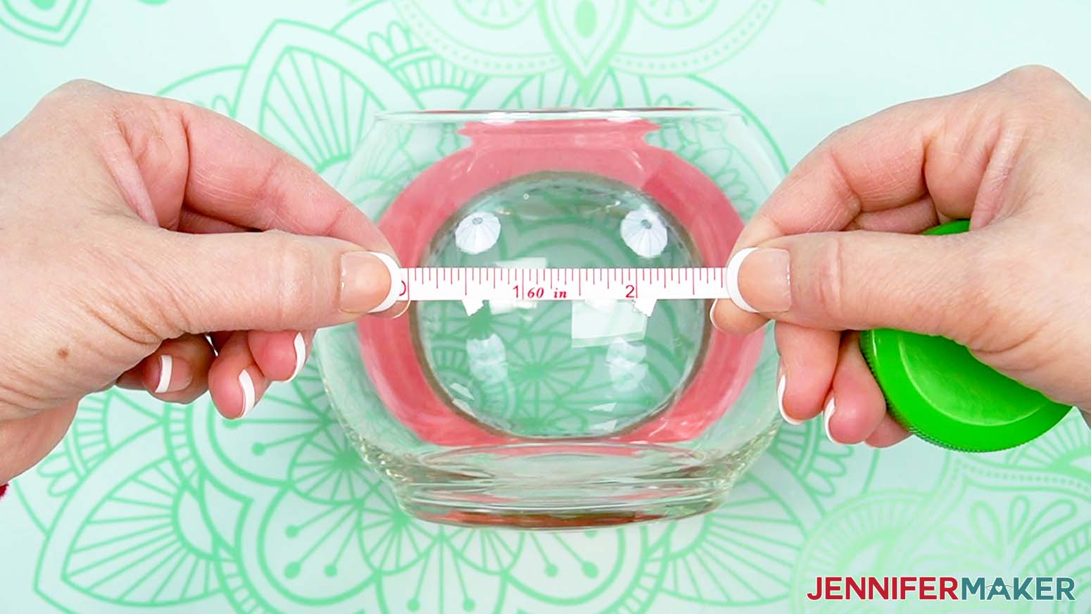 Use a tape measure to find the width of the viewing area of your vase.