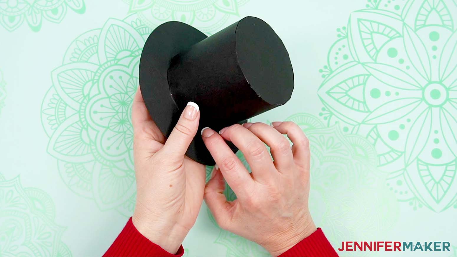 Gently use your fingers to add some curvature to the hat brim.