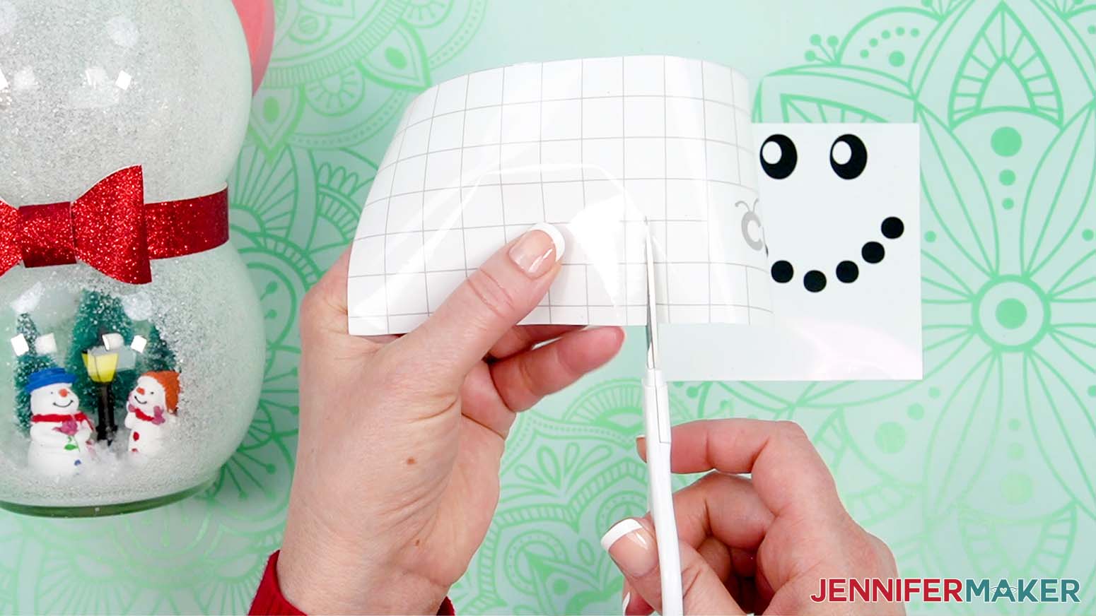 Trim a piece of StandardGrip transfer tape slightly larger than the face design.