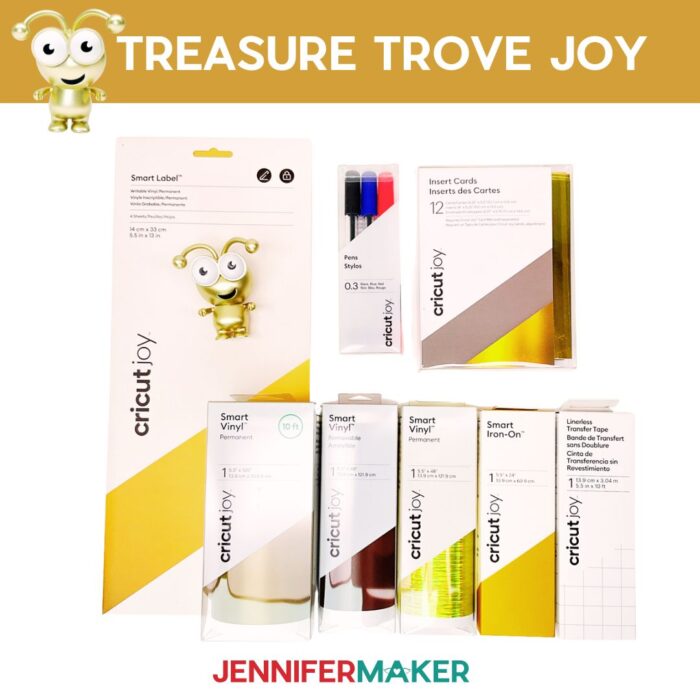 Contents of the Treasure Trove Joy Cricut Mystery Box