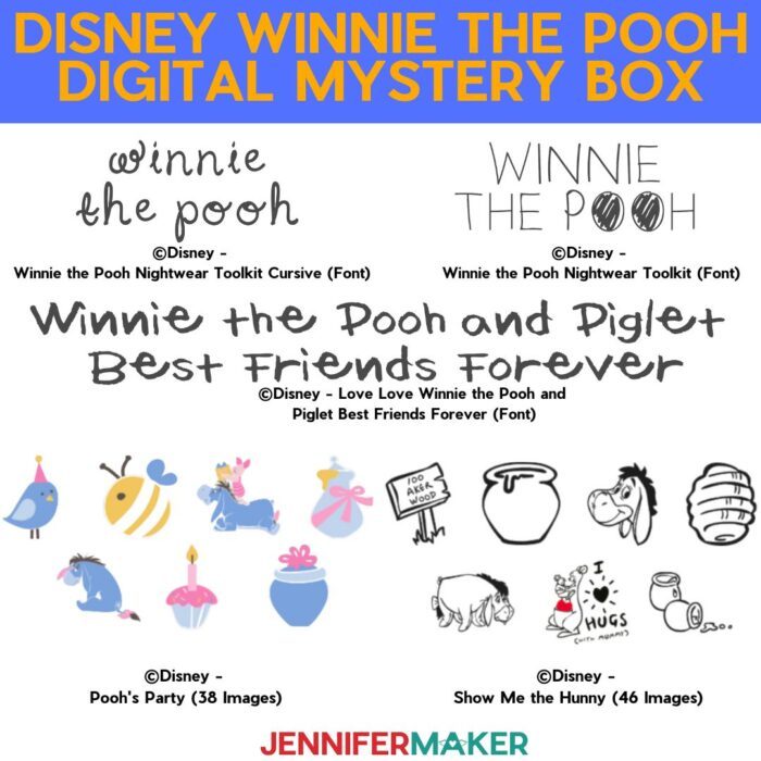 Disney Winnie the Pooh Digital Mystery Box Items 