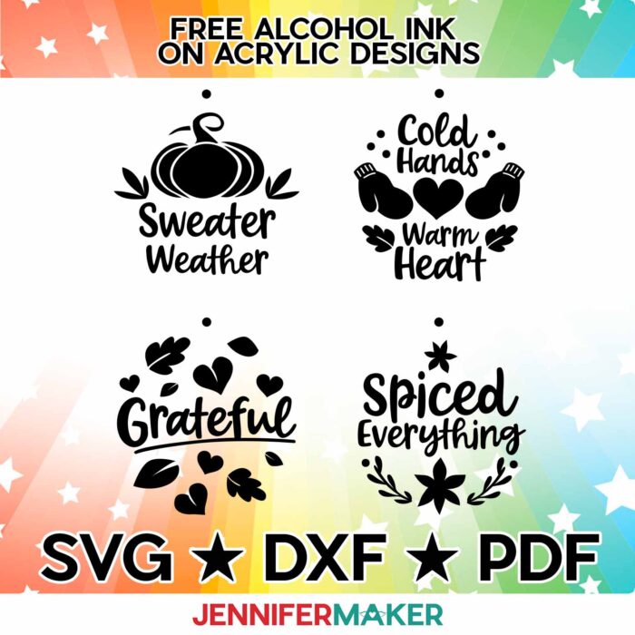 Learn how to use alcohol ink on acrylic ornaments! Get free alcohol ink on acrylic designs at jennifermaker.com.