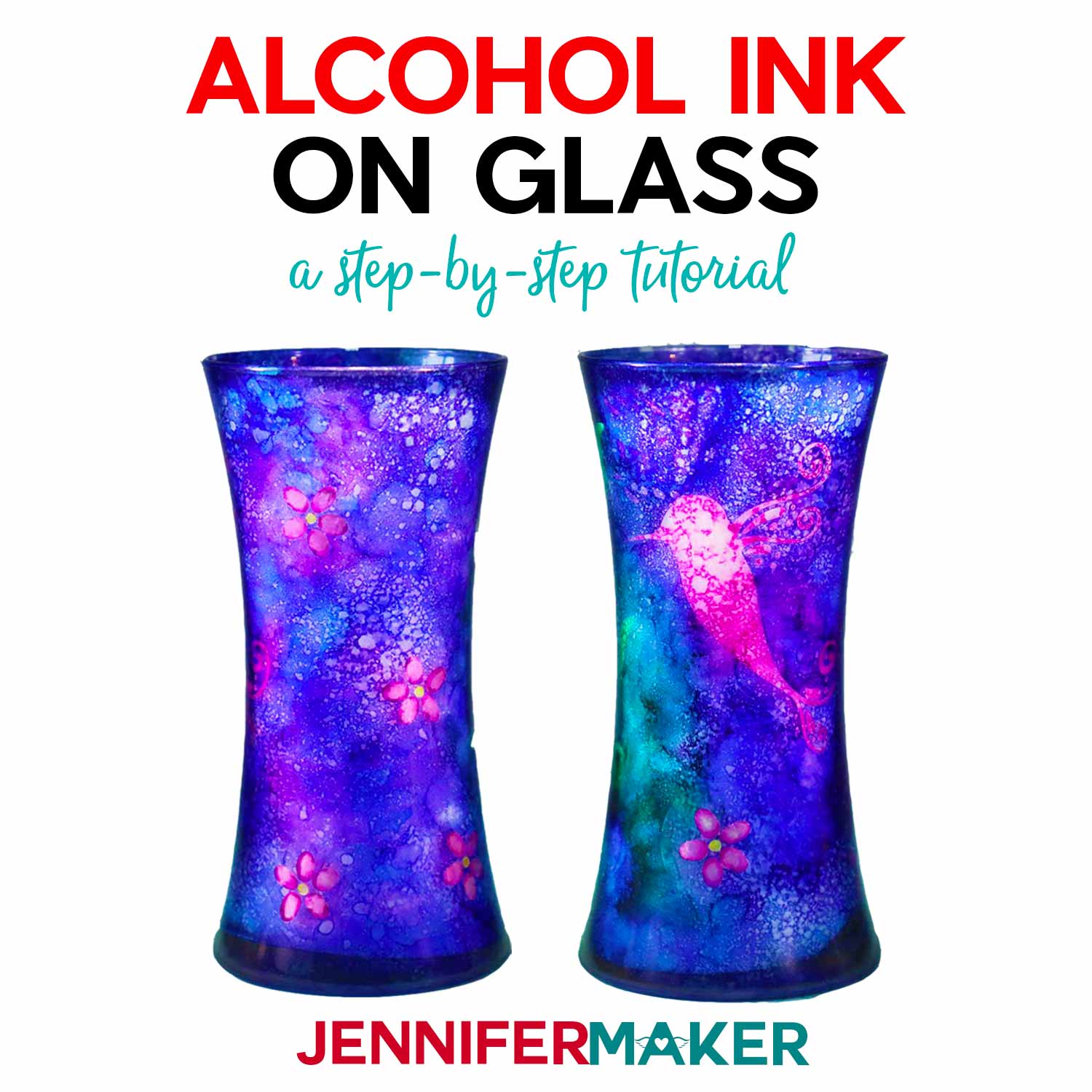 Alcohol Ink Glass Vase – Decorated with Stencils!