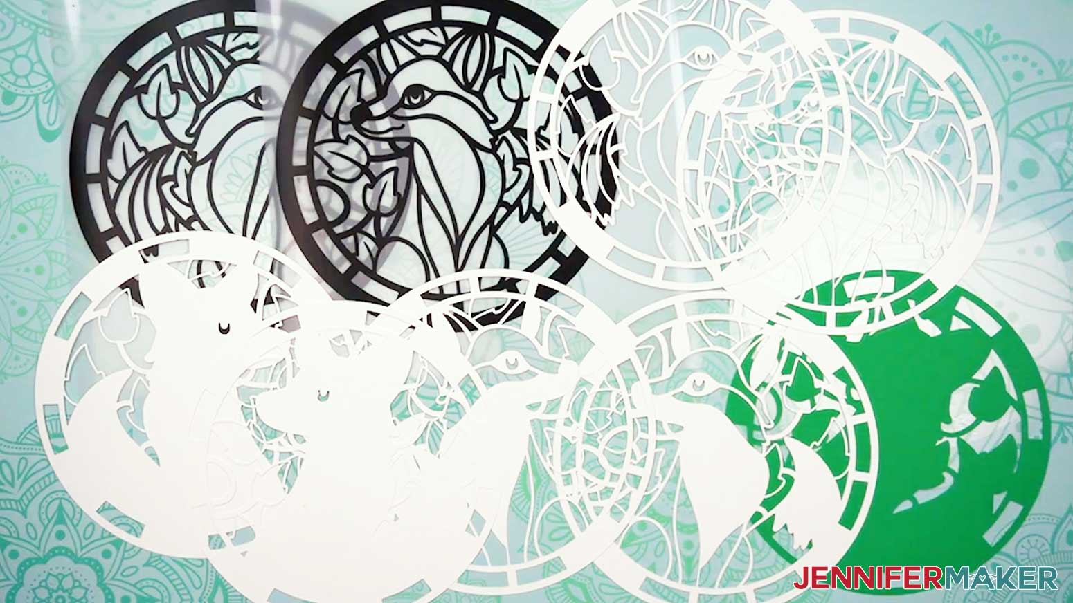 Check all the cut pieces of the Alcohol Ink Stained Glass design before beginning the assembly.
