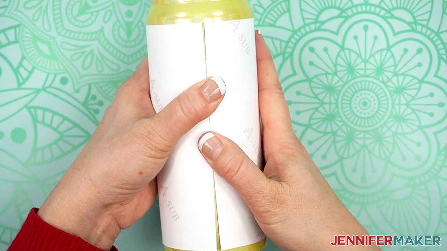 Wrap sublimation print around yellow tumbler