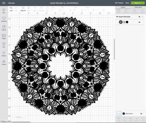 Uploading the Apple Mandala Design to Cricut Design Space