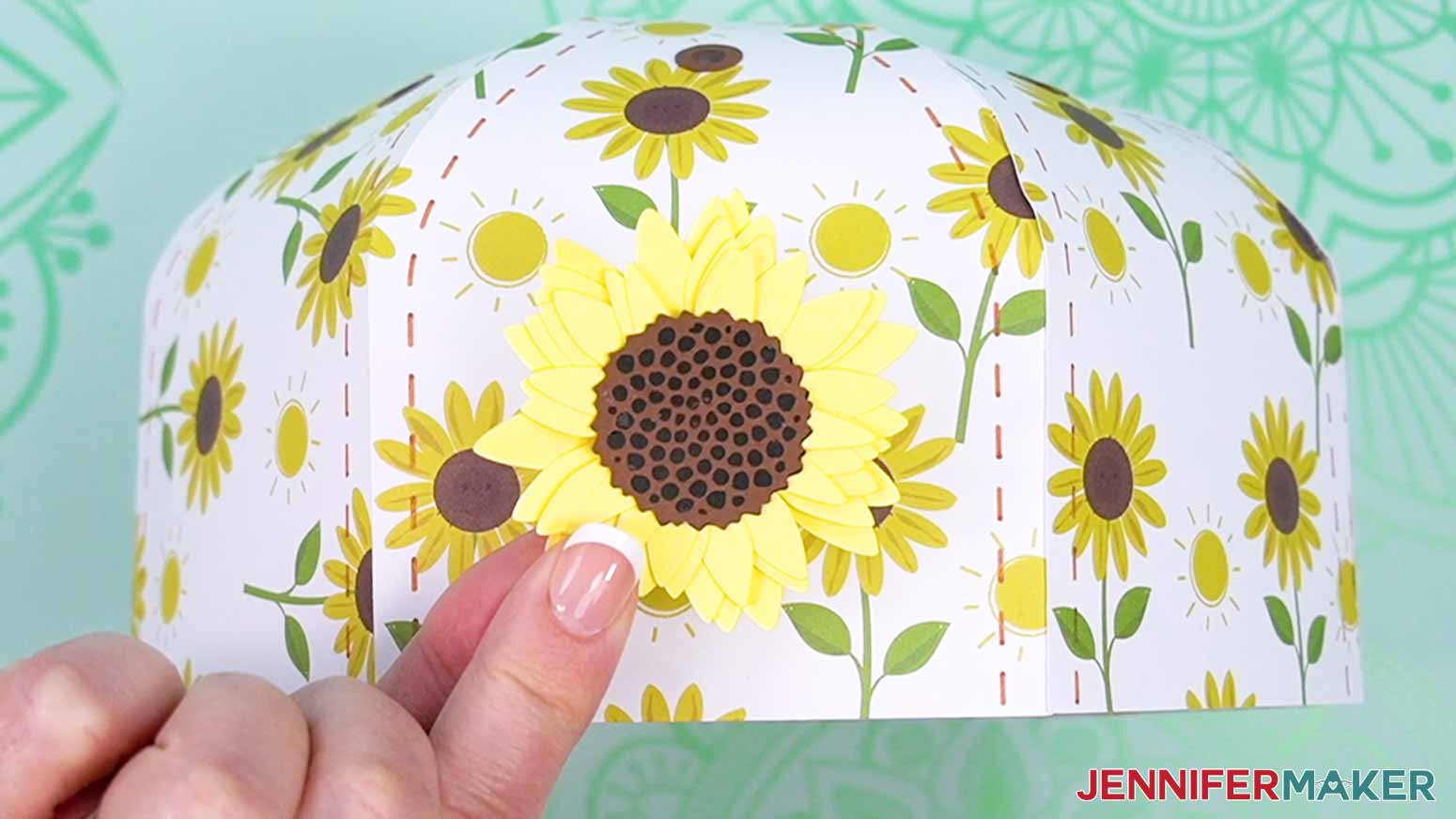 Add the detailed piece on top of the center of the sunflower.