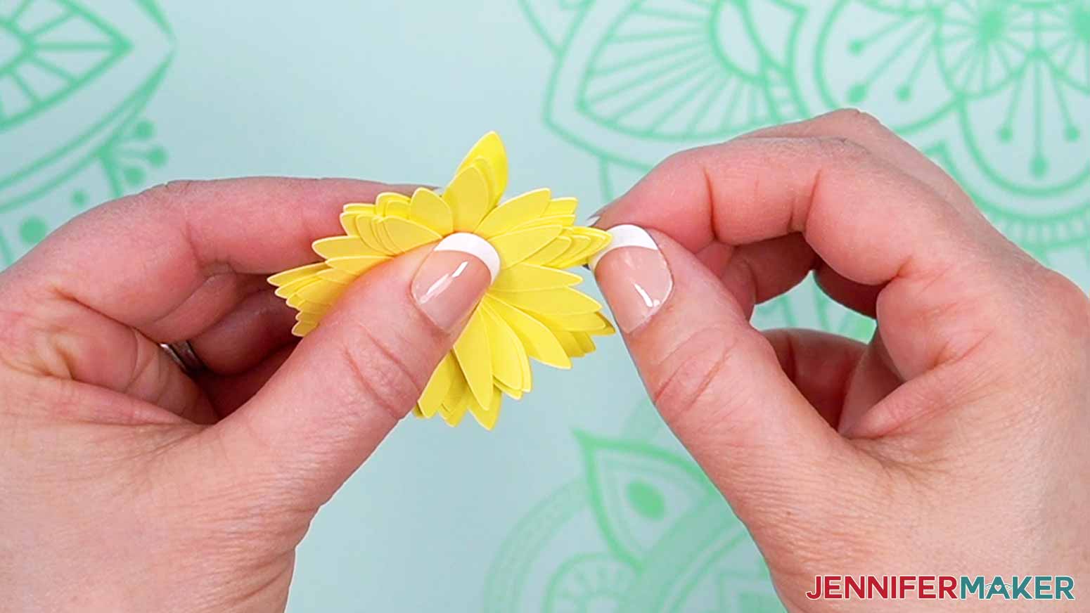Make adjustments to the petals so they are distributed in a nice shape.