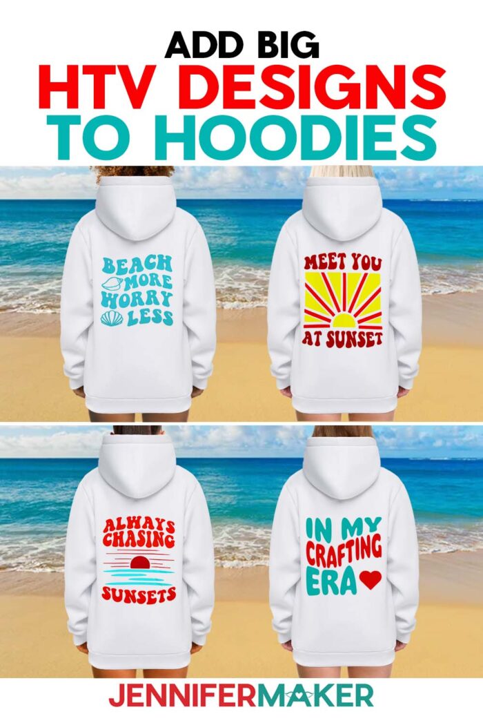 Pinterest pin for oversized hoodie designs by JenniferMaker.