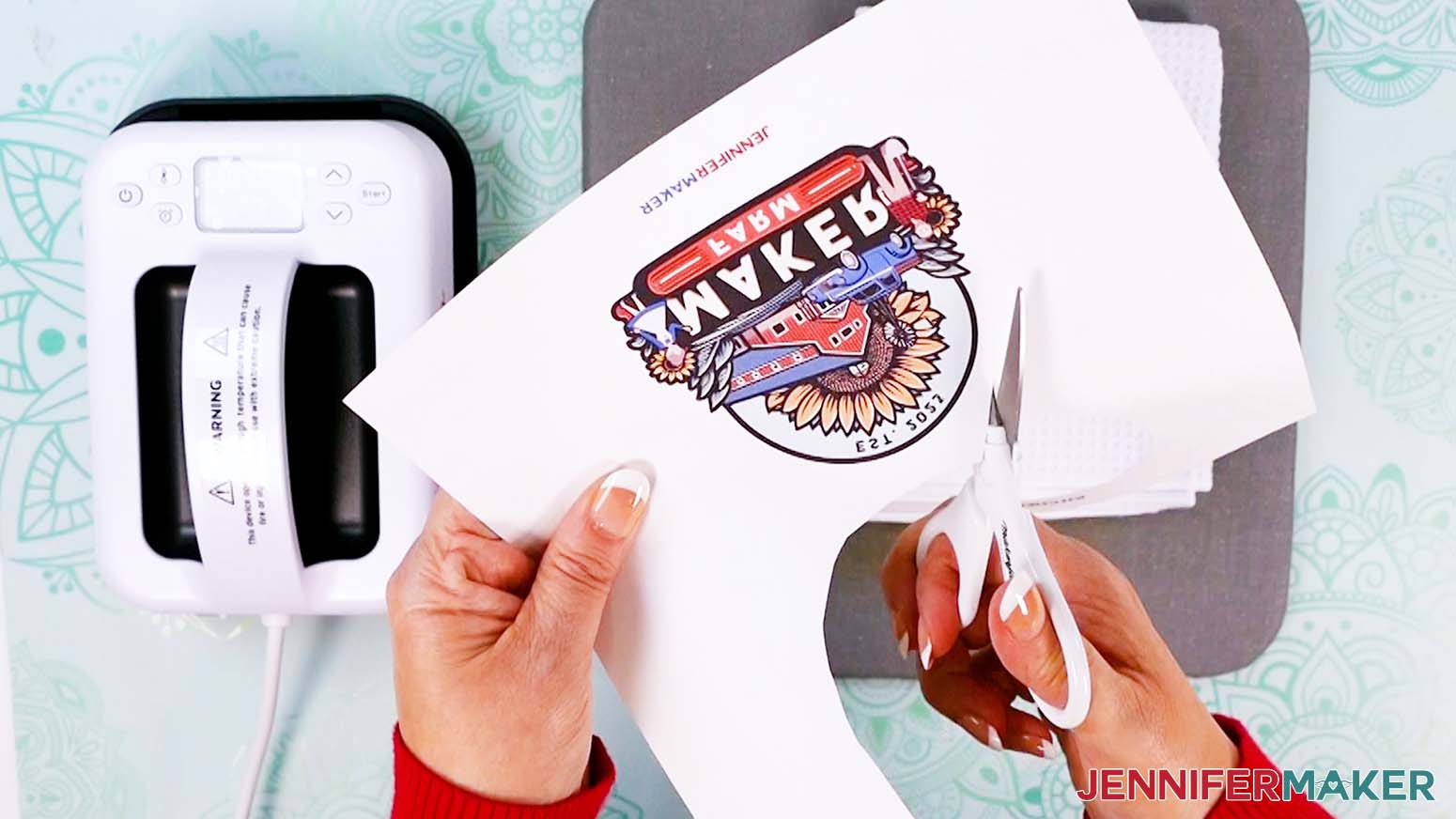 Trim the towel design.