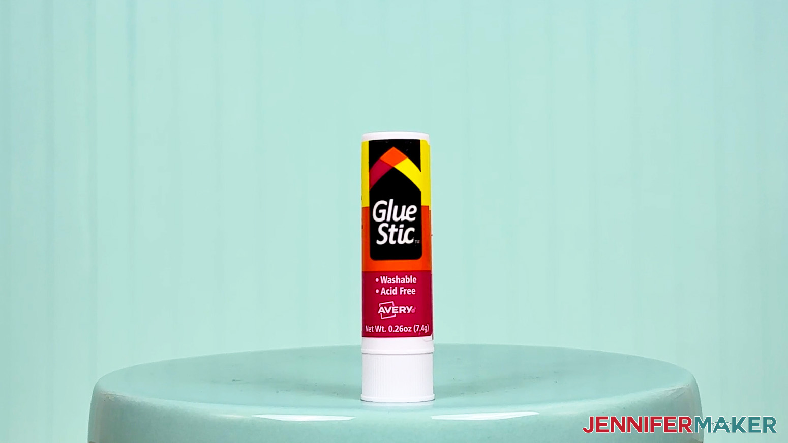 The Avery Glue Stic is arranged on a display table for the Best Craft Glues test.