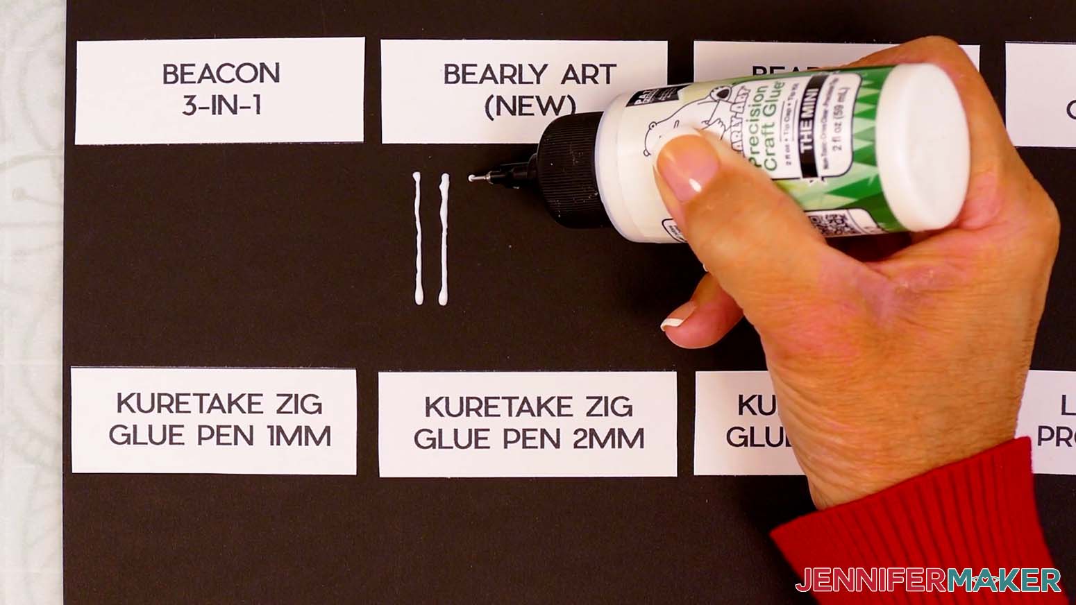 The best craft glue Bearly Art sample comes with a precision tip for accurate glue placement.