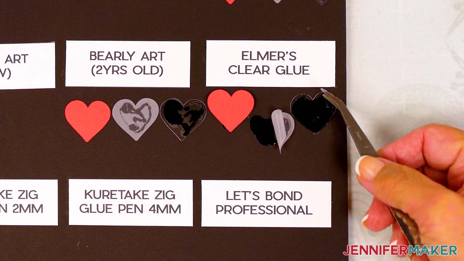 The Elmer's Clear glue used in the Best Craft Glues tests dries clear but spreads easily and curls light weight materials.