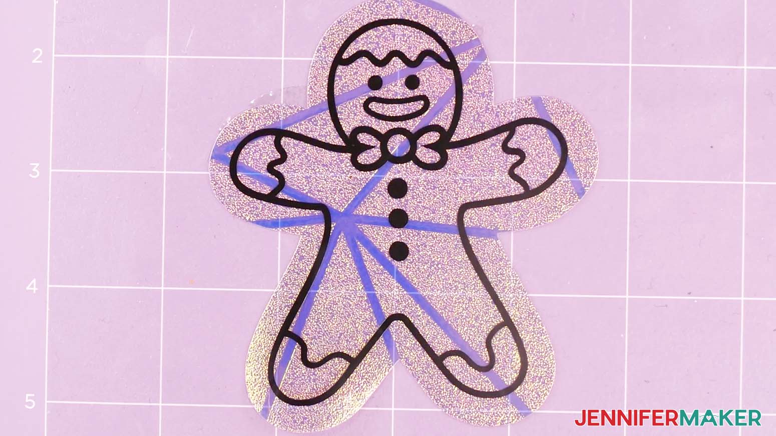 Completed gingerbread man window suncatcher