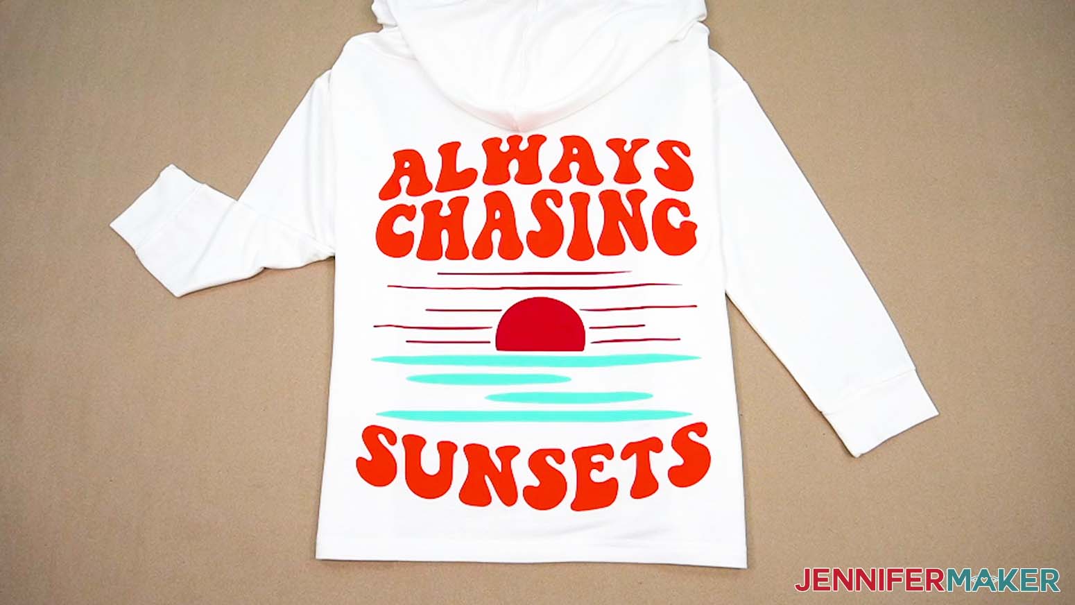 The Always Chasing Sunsets design is ready to wear.