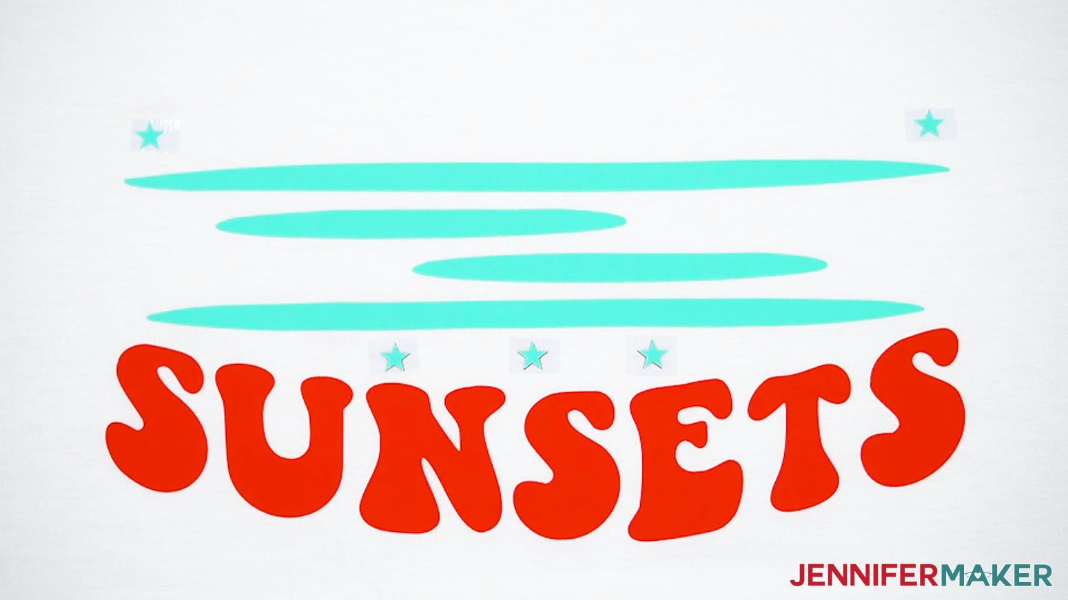 Press the second section of Always Chasing Sunsets design into place using the stars as an alignment guide.