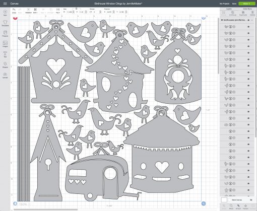Uploading the birdhouse window cling SVG cut file to Cricut Design Space