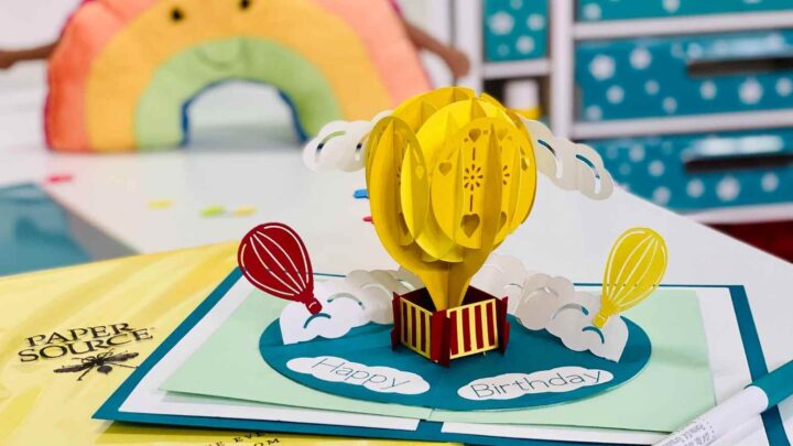 Birthday Card Pop Up Hot Air Balloon with Envelope! - Jennifer Maker