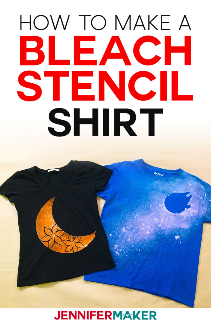 DIY Bleach Stencil Shirt Made on a Cricut with Freezer Paper and Vinyl | Bleached Spray T-Shirt #cricut #tshirt #stencil