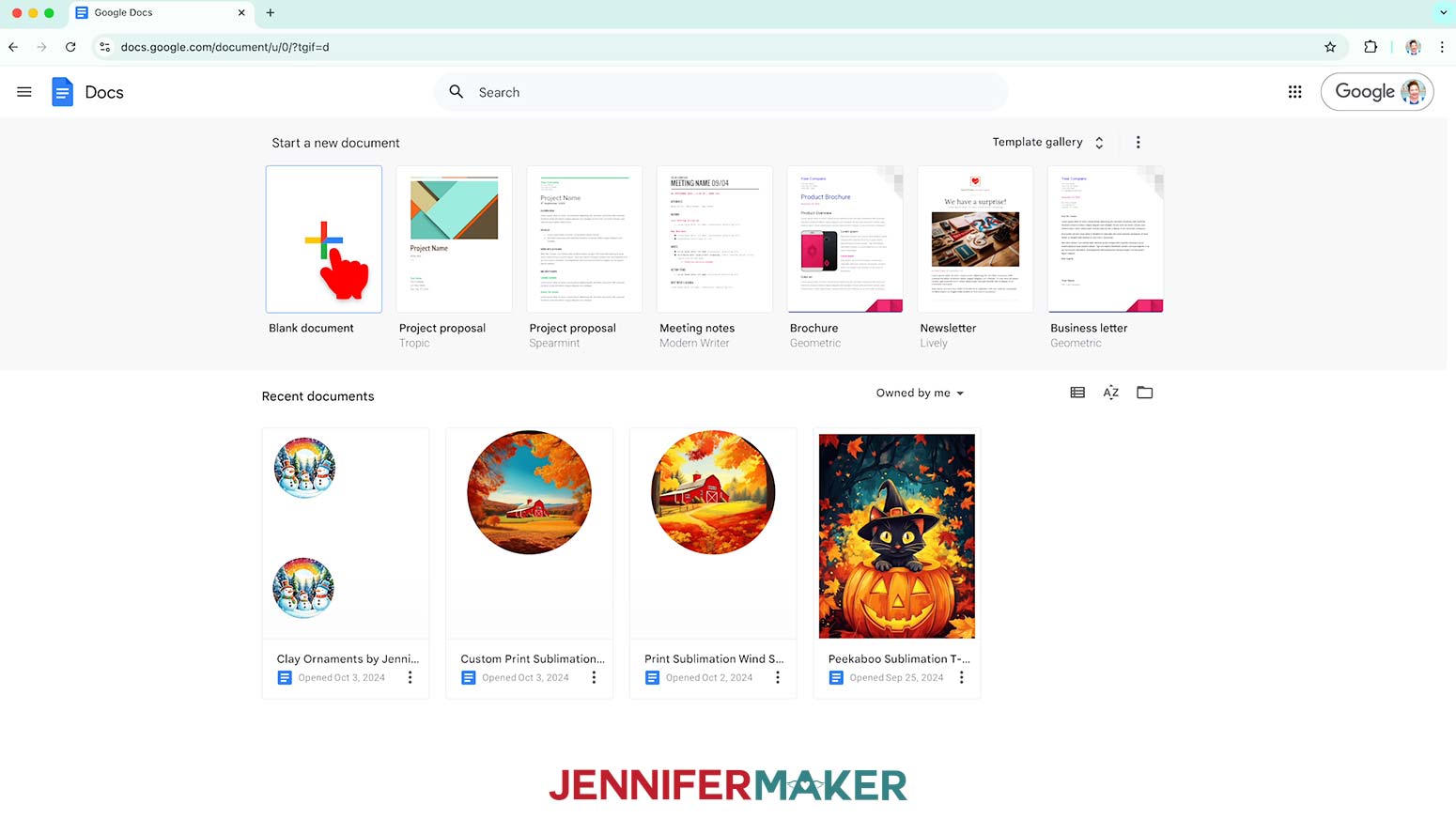 Select blank document to begin making the image for the inside of the busted canvas.