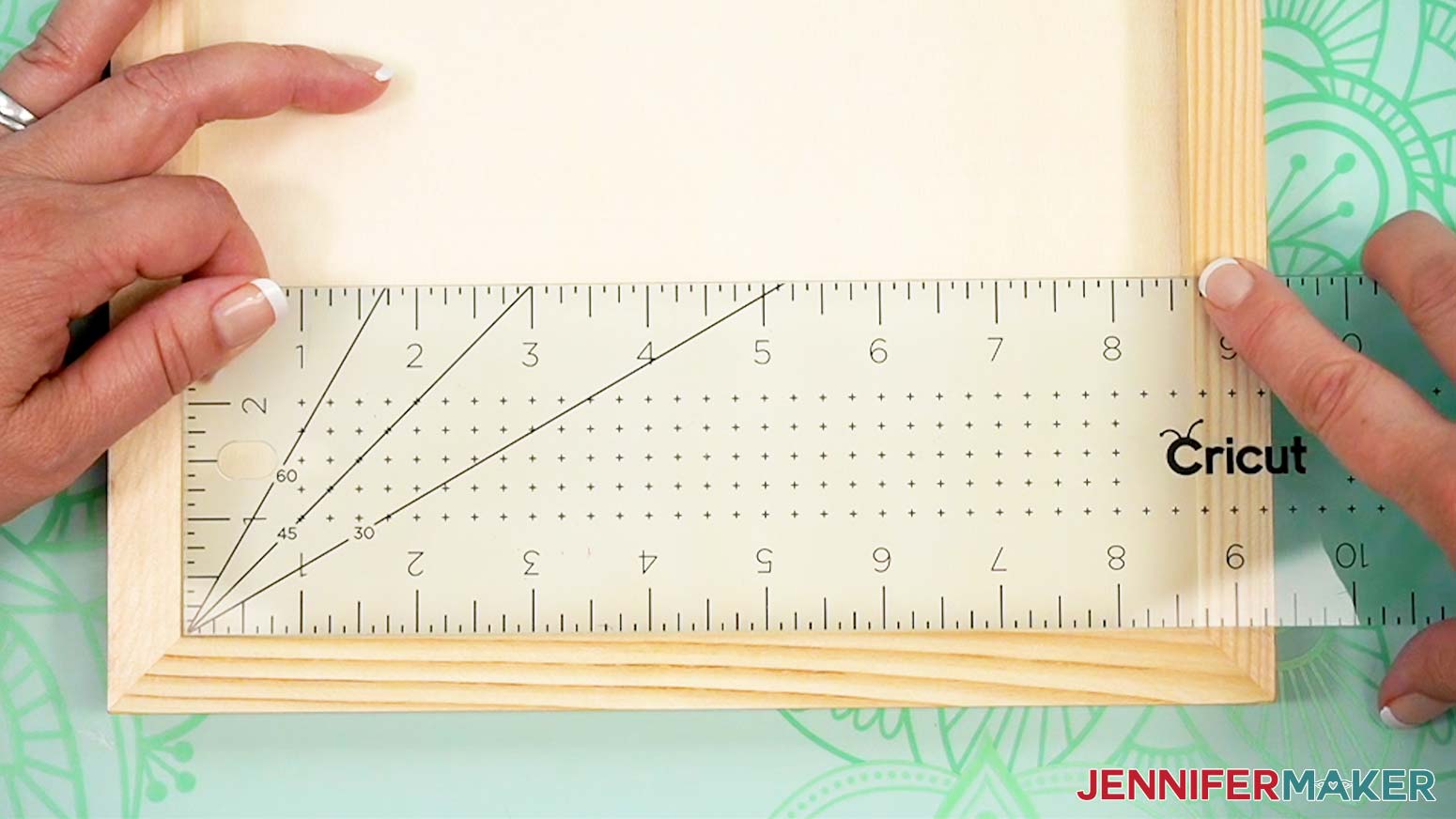 Measure the inside of the wooden frame before printing the image for the inside of the busted canvas.
