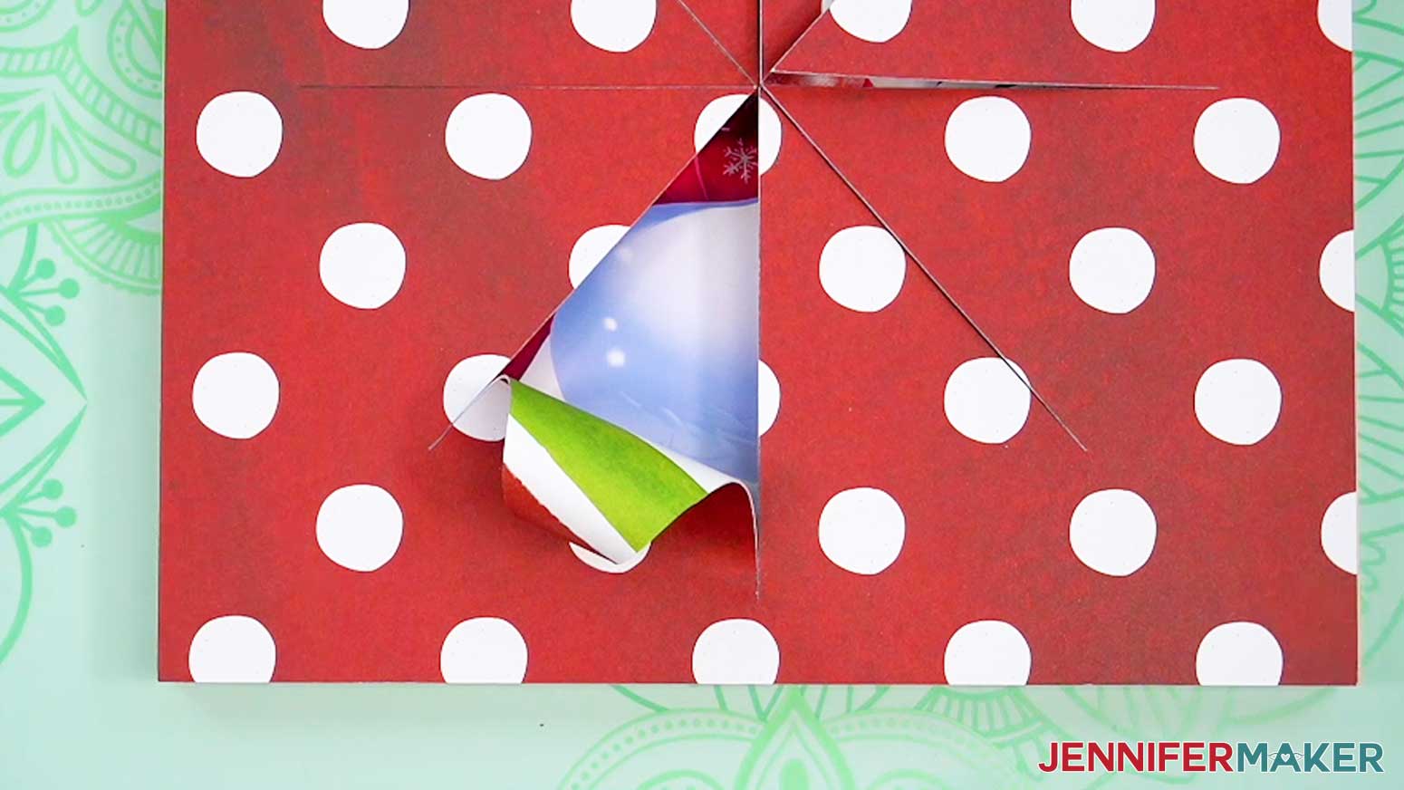 Release the curl of the paper on the busted canvas after holding it for a short bit.