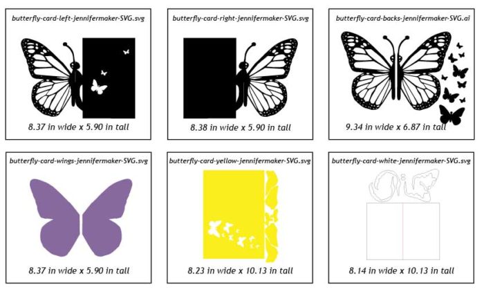 Proper sizing for the pop-up butterfly card by JenniferMaker