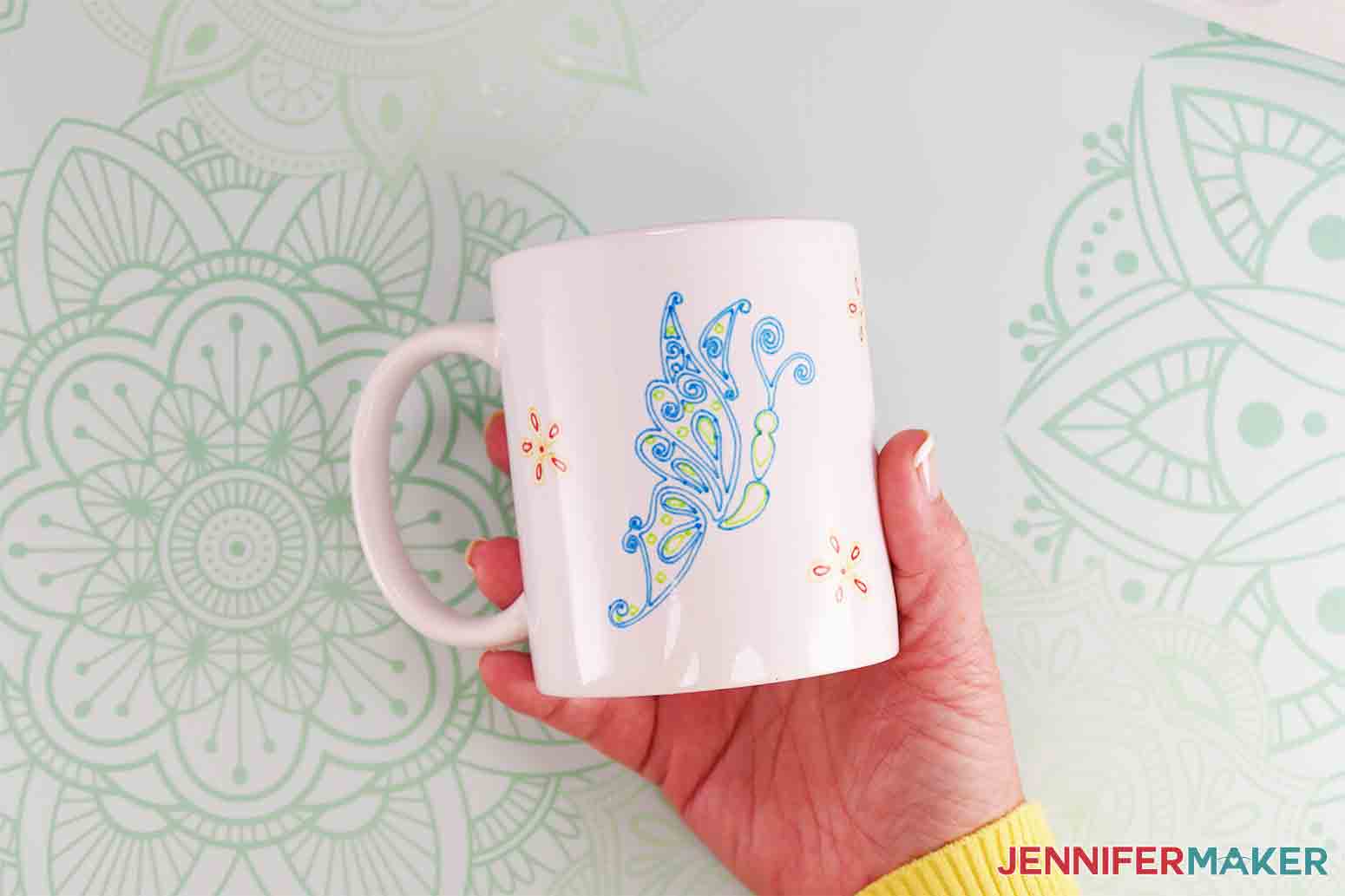 DIY Personalized Mugs: Kids Art & Dot Monograms - Jennifer Maker