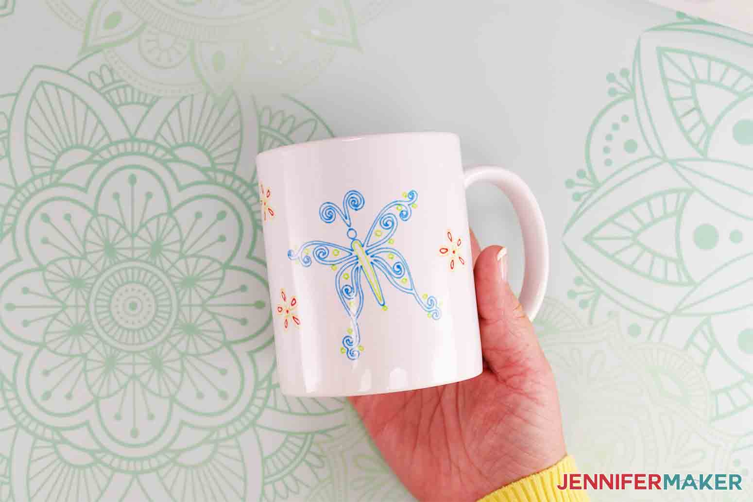 DIY Personalized Mugs: Kids Art & Dot Monograms - Jennifer Maker