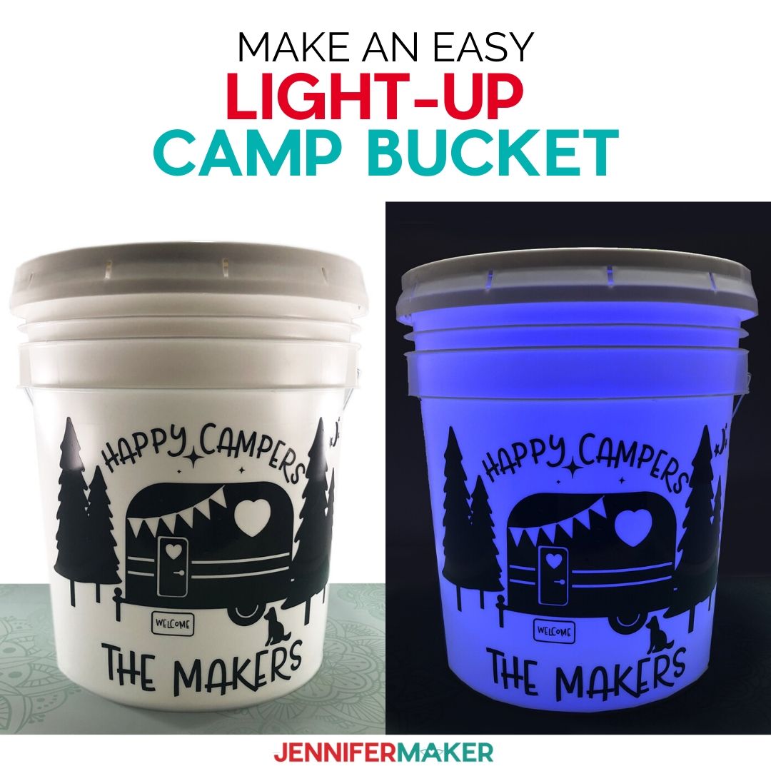 An easy Camping Light Bucket made with your Cricut.