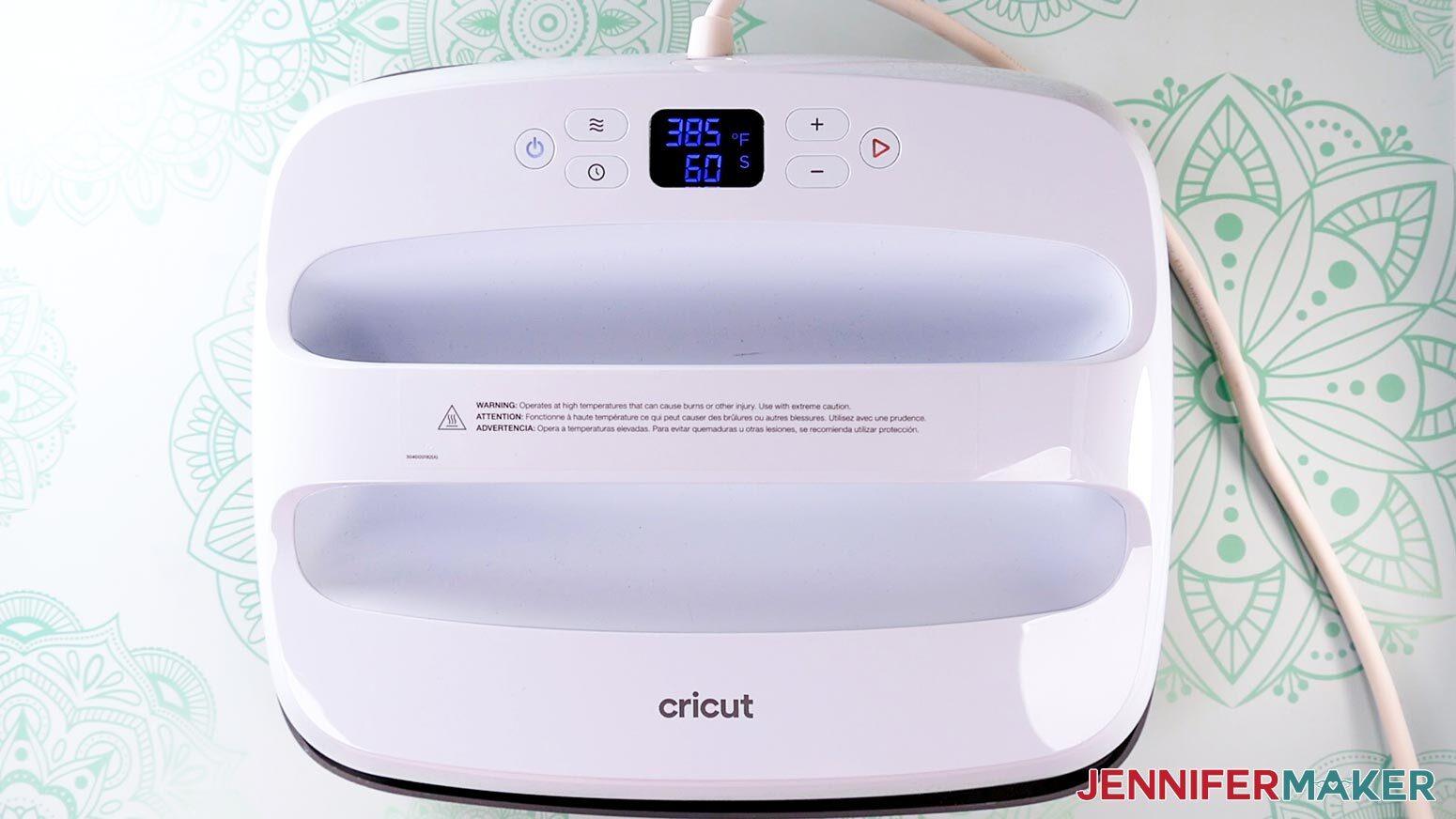 Easypress set to 385 degrees and 60 seconds