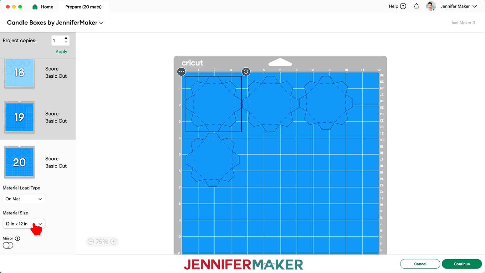 Set the mats to the correct Material size.