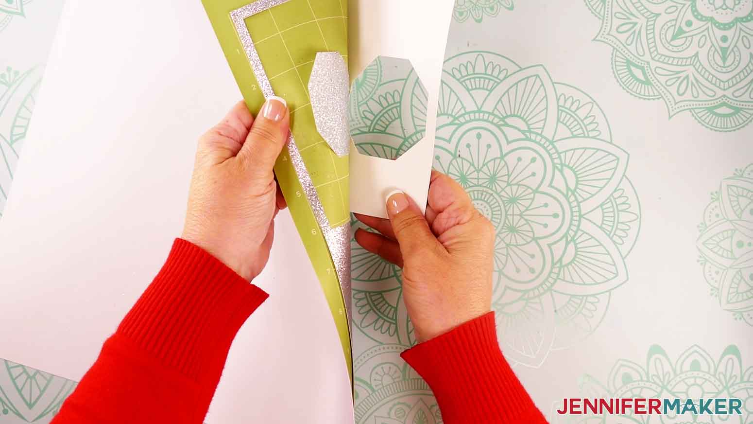 Flip your mat over and peel it away from the cardstock.