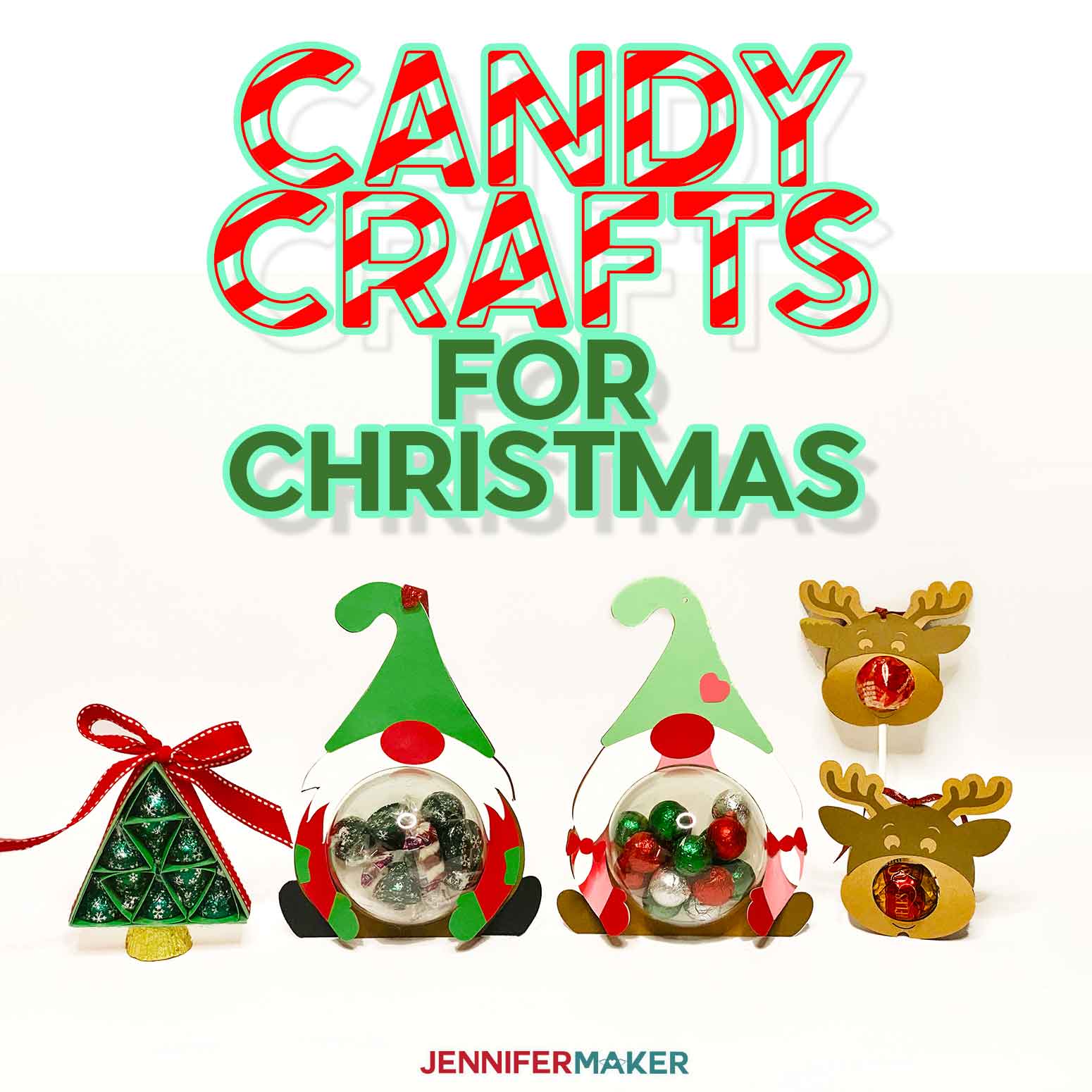Candy Crafts for Christmas: Chocolate Tree, Gnome Candy Holders, and Rudolph Lollipop Holders